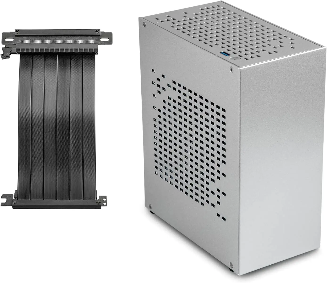 Aluminum Game Mini ITX Case with 3.0 PCIe Riser Mini PC Case SFF Small Form Factor PC Case TTX Computer Gaming Supports GPU