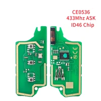Keyyou Car rmote แผงวงจรอิเล็กทรอนิกส์ CE0523 CE0536สำหรับ Peugeot 407 407 307 308ซีตรอง C2 C3 C4 C5ชิป ID46 ask/fsk 5
