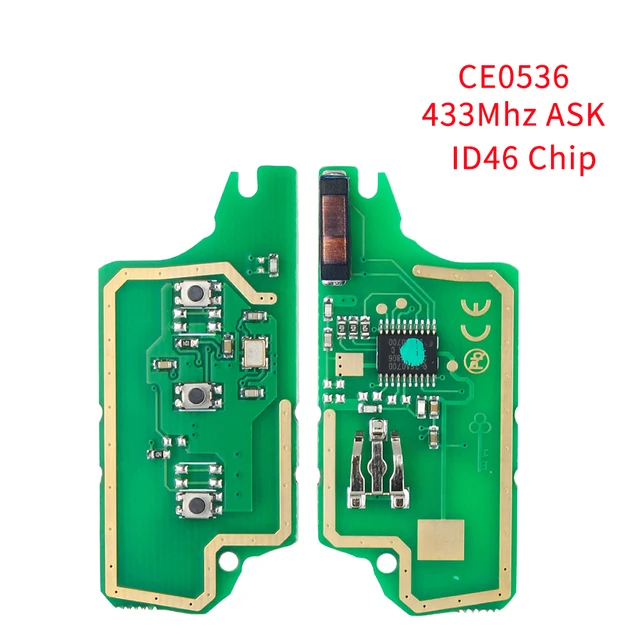 Keyyou Car rmote แผงวงจรอิเล็กทรอนิกส์ CE0523 CE0536สำหรับ Peugeot 407 407 307 308ซีตรอง C2 C3 C4 C5ชิป ID46 ask/fsk 5