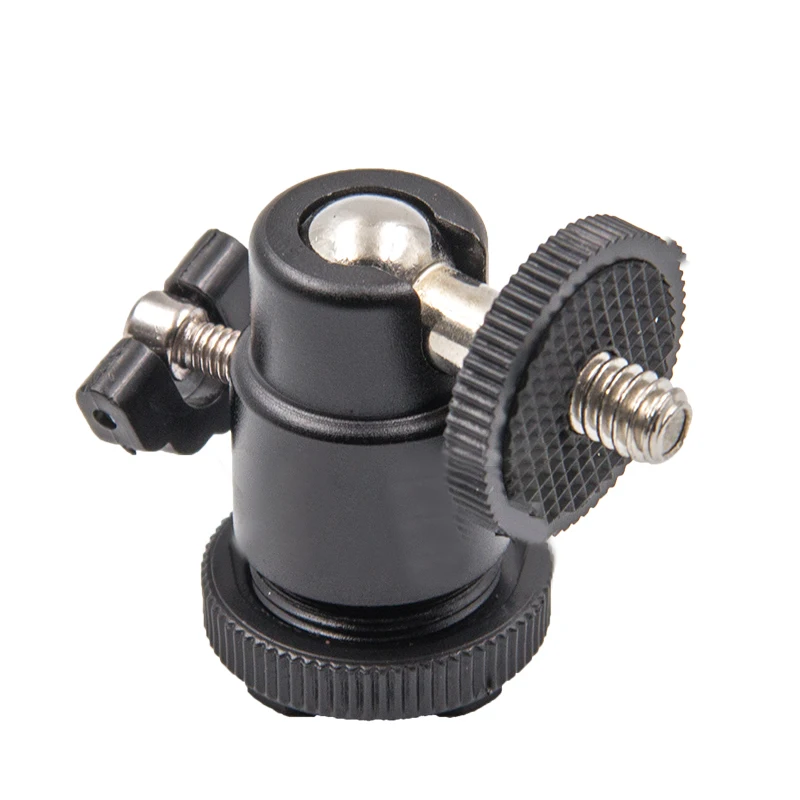 Ball Head For Camera Tripod LED Light 1/4 Screw Rotary Mount Stand Aluminum Mini Tripod Ball Head Hot Shoe Adapter Cradle tripod ball head cold shoe ball head camera head adapter camera panoramic head