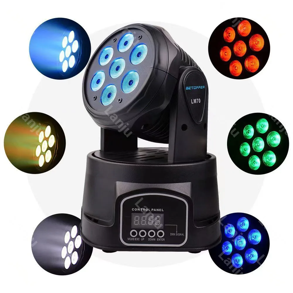 

LED 7x10W moving head light ktv voice controlled induction Par lamp disco DJ atmosphere wedding party dmx Stage dyeing lights
