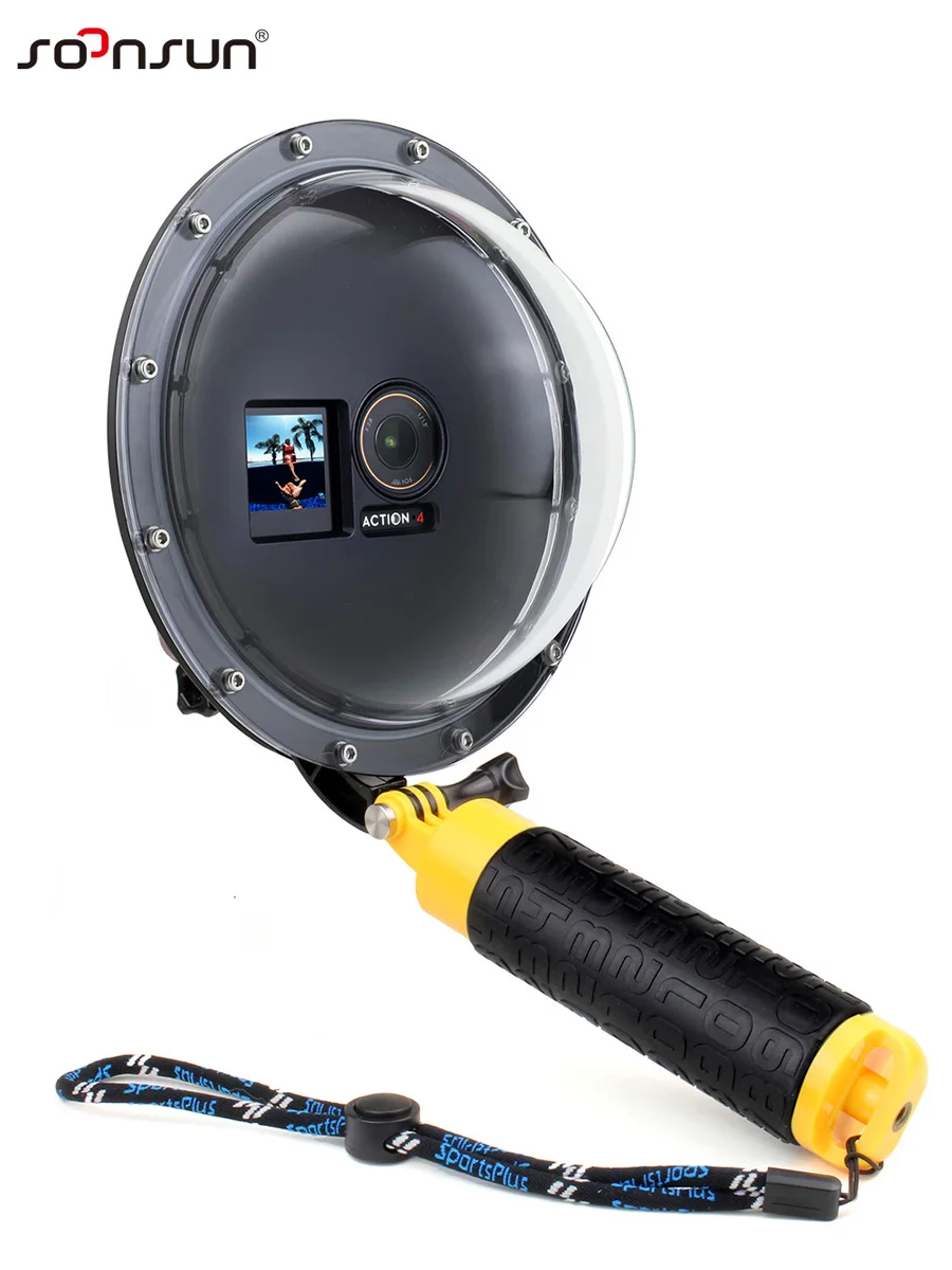 Dji Osmo Action Waterproof Case TELESIN Dome Port For DJI OSMO