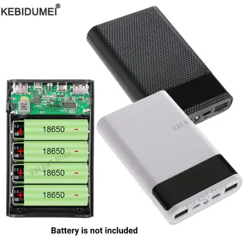 4x18650 Batteria FAI DA TE Accumulatori E Caricabatterie di Potere Caso 5V 2A Dual USB Tipo C Scatola di Immagazzinaggio di Carica FAI DA TE Per Android Interfaccia Micro USB Smart Phone