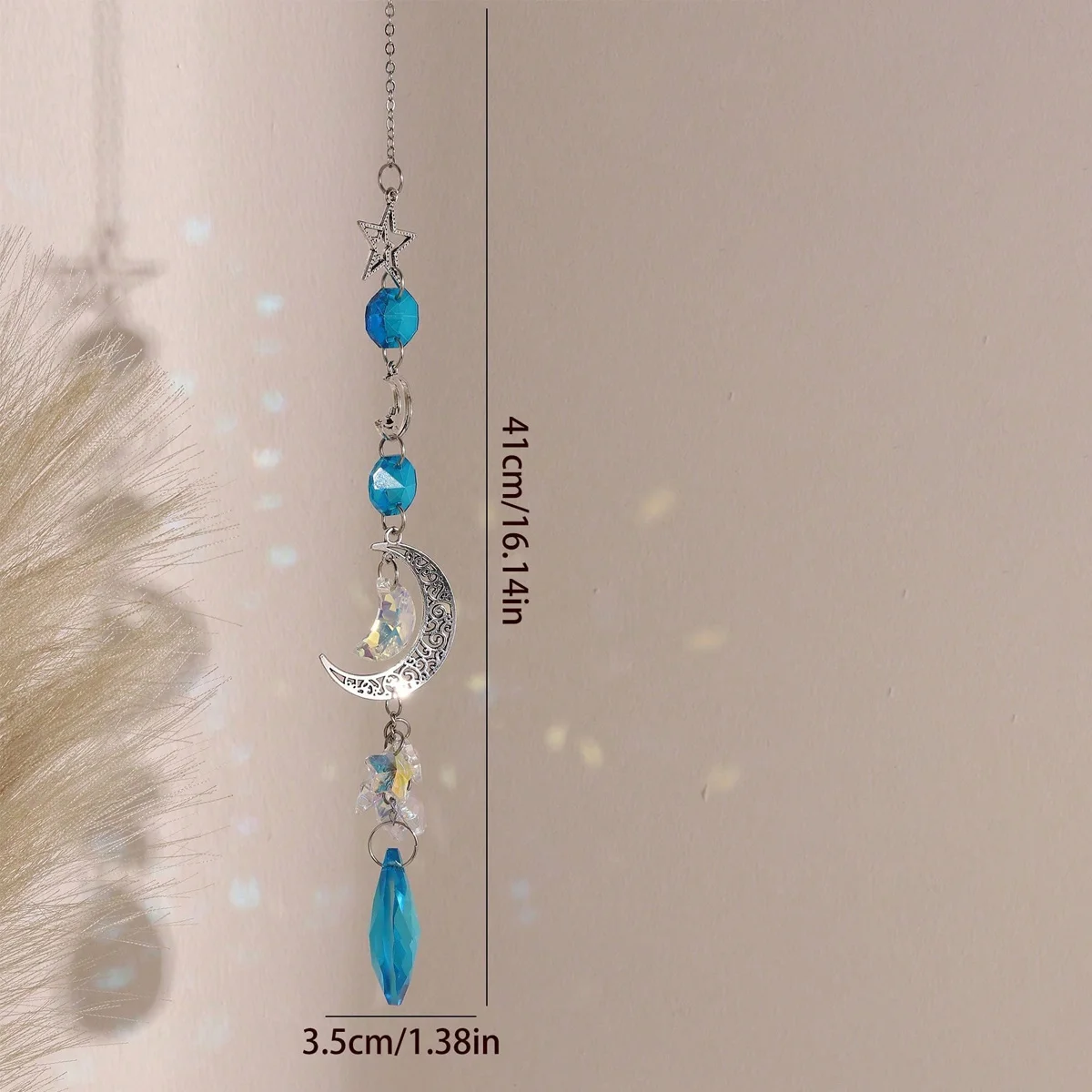 1pc suncatcher crystal wall hanging modern star moon sun planet design decoration suitable for living room home outdoor sun catcher crystal pendant sun catchers window ornament