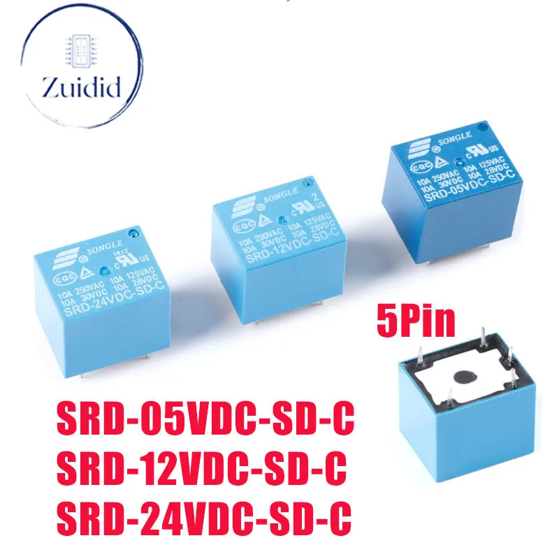 5/1pcs Relays SRD05VDCSDC SRD12VDCSDC SRD24VDC