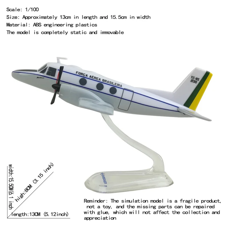 

JASON TUTU Embraer EMB-100 Aircraft Diecast 1/100 Scale Miniature Planes EMB100 Airplane Model Ornament Collection and Gift