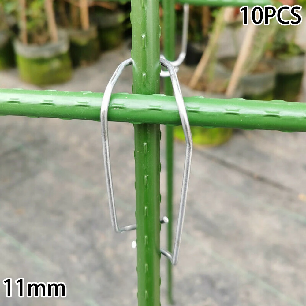 

10PCS Steel Wire Clips Garden Pipe Support Fixing Clamp Connector Agriculture Wire Clip Buckle For Flower Support