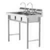 3-Compartment Utility Sink Stainless Steel Commercial Grade Laundry Tub Culinary Sink for Outdoor Indoor Laundry/Utility Room 4