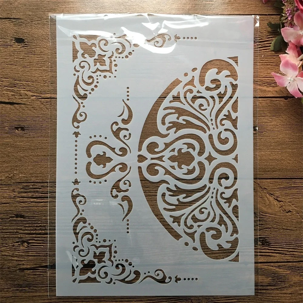 

A4 29cm Vintage Half Round Totem DIY Layering Stencils Wall Painting Scrapbook Coloring Embossing Album Decorative Template