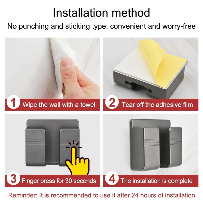 Self-Adhesive Cell Phone Remote Control Storage Shelf Kitchen Storage Supplies Shelves Wall Mounted Shelf Kitchen Accessories