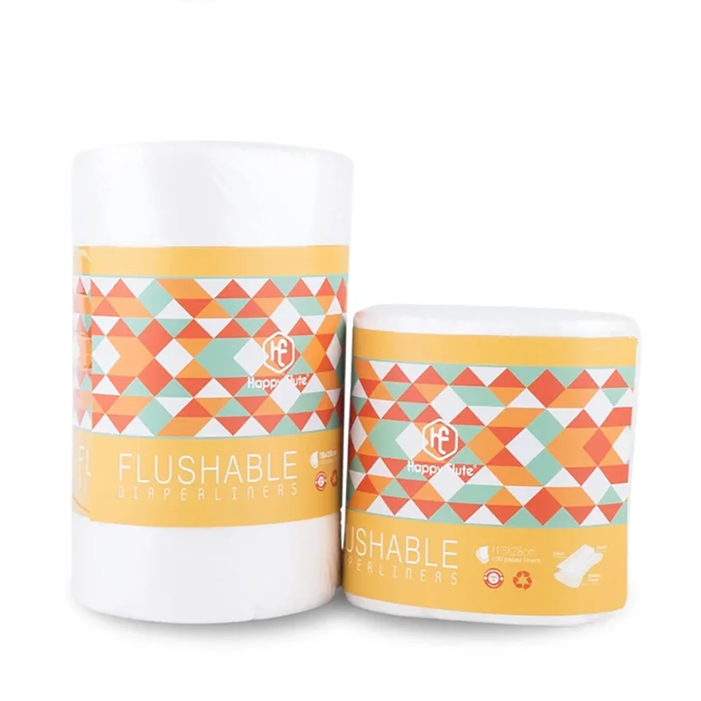 Disposable diaper liner 2 Rolls Disposable Bamboo Flushable Baby Diaper Nappy Liner Biodegradable Bamboo Liner