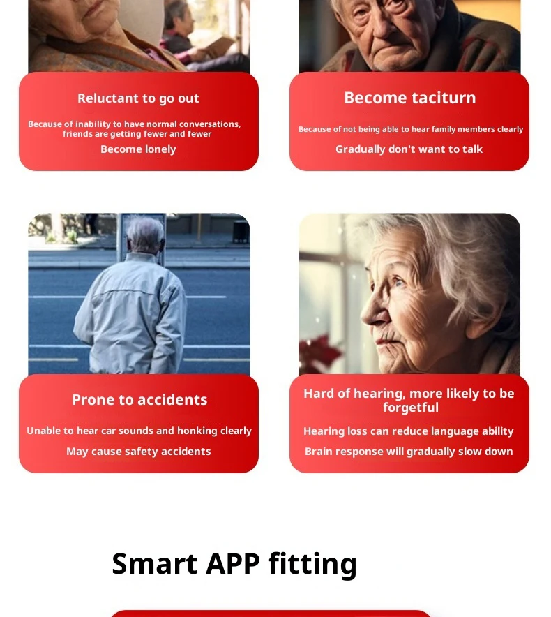 3-In-1 Neckband Hearing Aid With App Bluetooth Rechargeable Anti-Loss Headphone