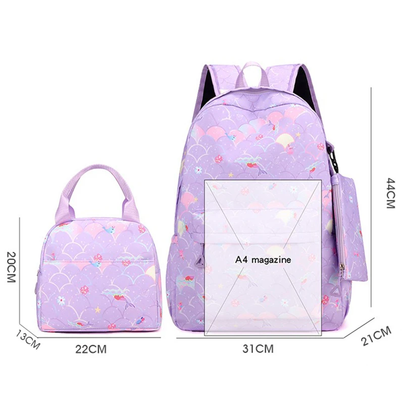 3 قطع/مجموعة حقيبة ظهر My Little Pony بتصميم حورية...