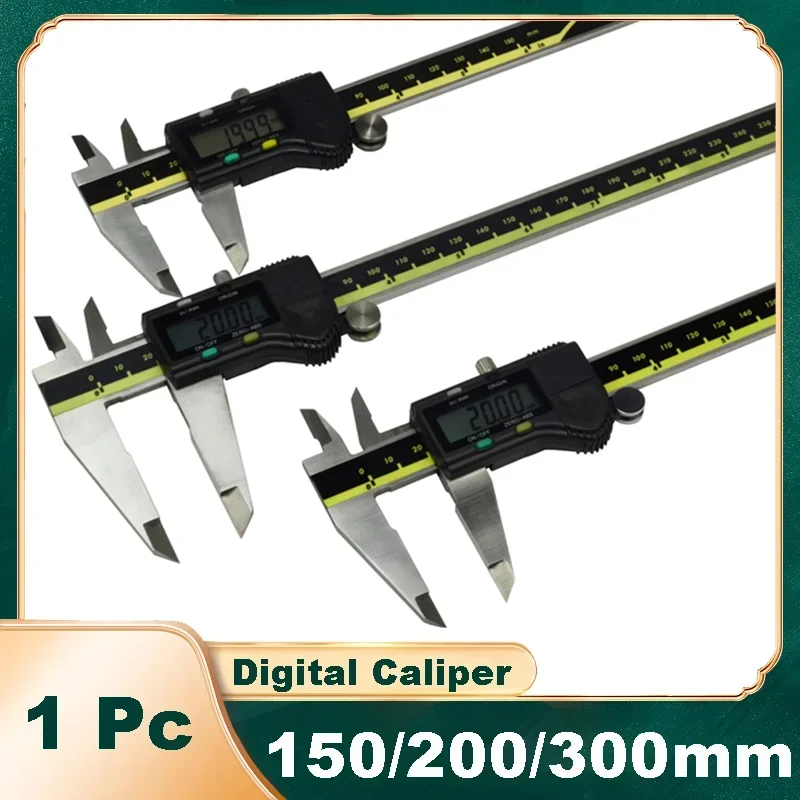 

0-150/200/300mm Stainless Steel Digital Caliper Electronic Vernier Caliper 0.01mm Accuracy Measuring Tool LCD Screen Caliper