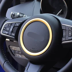 Jaguar Steering Wheel Center Ring Decoration with Aluminum Sequin Frame (GOLD)
