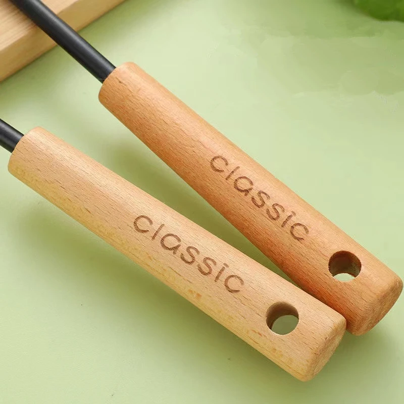 Kitchen Utensils Set Frying Spatula Wooden Handle Stainless Steel Spatula Cooking Anti Scald Stir fry Shovel Home Kitchen Supplies Utensils Colander
