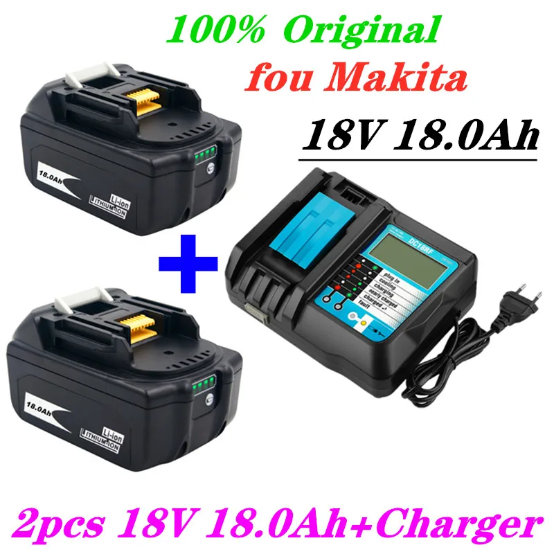 100% BL1860 аккумулятор 18 в 18000 мАч литий-ионный для Makita В батарея BL1840 BL1850 BL1830 BL1860B LXT 400 +
