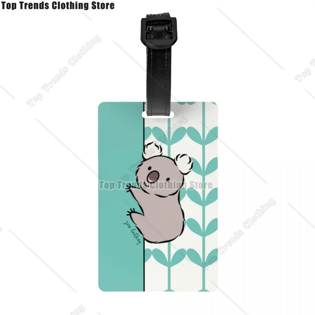 Kawaii Clinging Koala Bear Luggage Tag With Name Card Privacy Cover ID Label for Travel Bag Suitcase