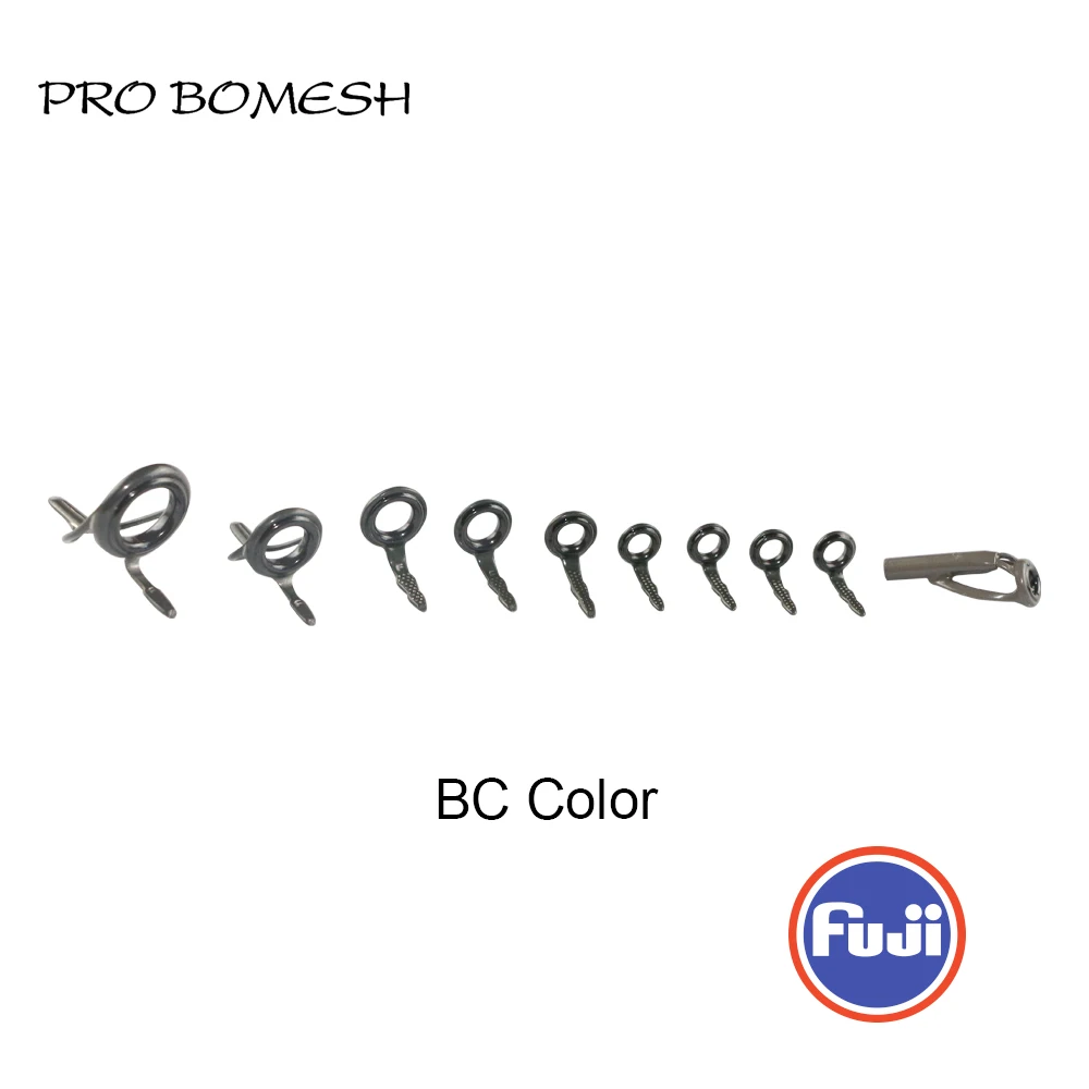 PROBOMESH FUJI Guide and Top 10pcs Set LNOG LOG Guide Micro Casting Set Rod Building component Repair fishing pole DIY fishing rod