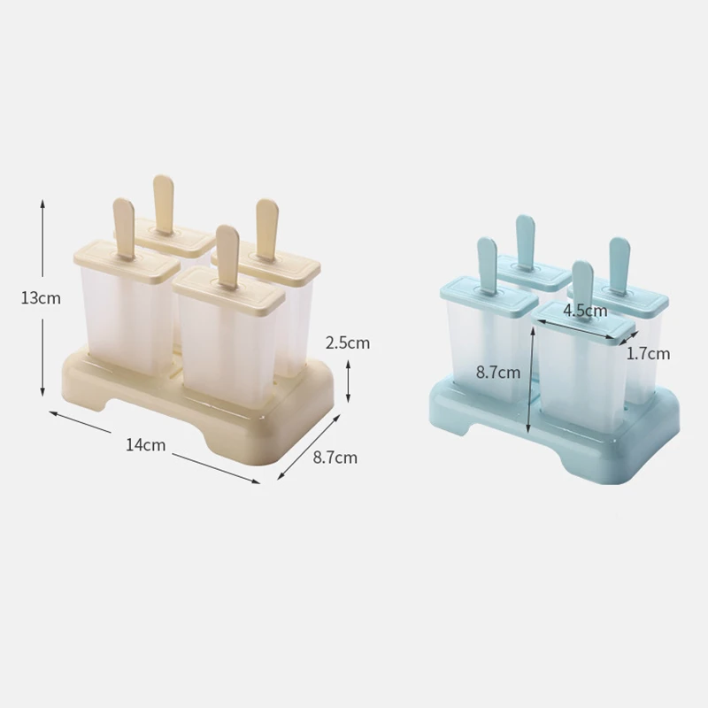 4PCS Ice Mold Ice Cream Molds Ice Lolly Cream Maker Mold DIY Popsicle Mould Frozen Yogurt Icebox