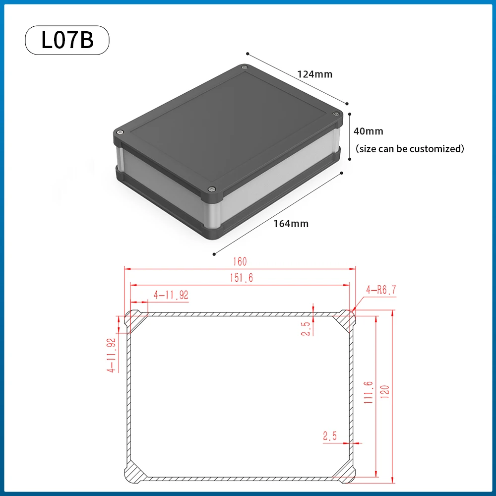 diy projeto duravel ip68 aluminio habitacao diy l07b 160120mm 05