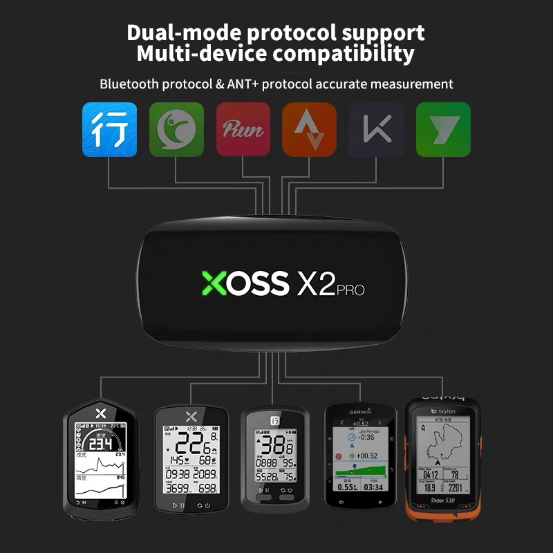 

XOSS X2 Pro New Heart Rate Sensor Chest Strap IPX7 Waterproof Monitor Bluetooth ANT Wireless Health Fitness Smart Bicycle