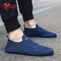 YRZL Summer Men Slip on Flat Breathable Brown Man Shoes Men's Comfort Soft Sole Casual Shoes Man Plus Size Loafers Walking Shoes 2