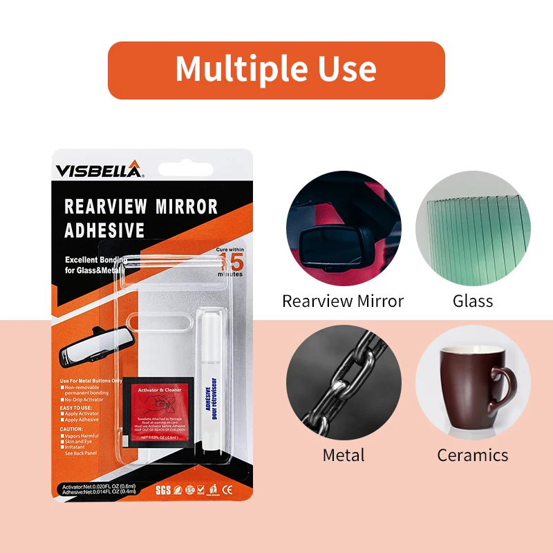 VisbellaQuickDriedCarInteriorRearviewMirrorRepairGlueSuper