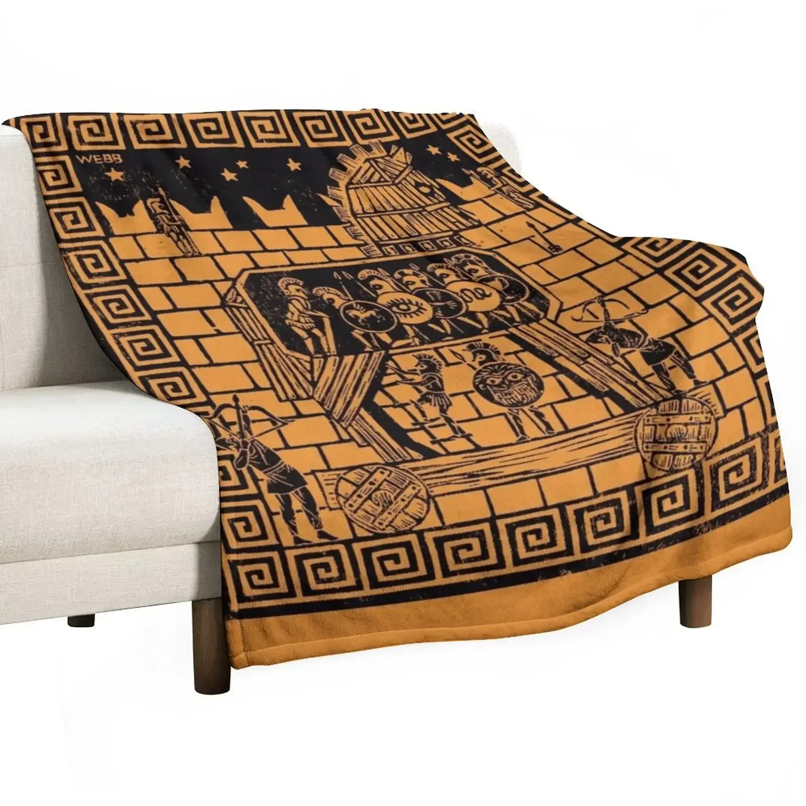 

Trojan Horse Throw Blanket Warm Decorative Sofas Plush Blankets
