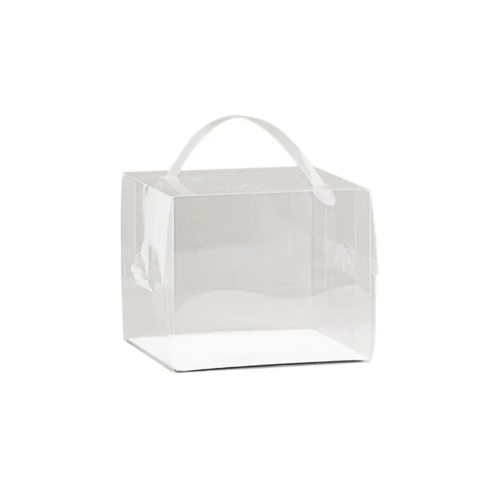10 Stück Transparente Handgehaltene Kuchenbox Klare Plastik Tragbare Geburtstagskuchen-Geschenkbox Backform für Cupcakes Geburtstagsfeier – Detail 6
