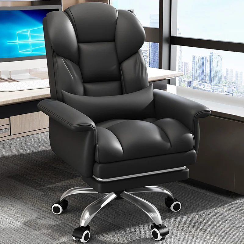 Luxury Waterproof Ergonomic Office Chair Elbow Pad Luxury Leather Study Chair Ergonomic Recliner Chaise Bureau Office Furnitures