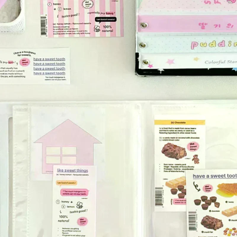 Cartoon Photo Booth Album For 40 Pcs 2x6 Inch Photo Strips Bookmark 20 Pcs 4x6 4R Photo Holder Small Card Storage Book