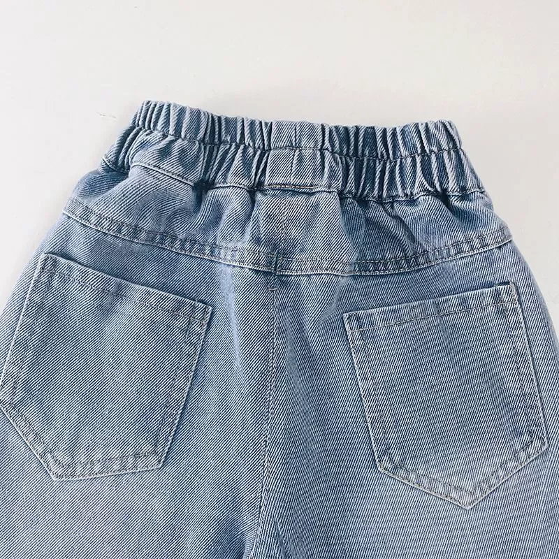 Mädchen-Jeans mit Schleifenmuster, neue BlingBling-Diamant-Jeans, Kinderkleidung, gerade, weit geschnittene Hosen, lockere Hosen, 2–8 Jahre – Detail 6