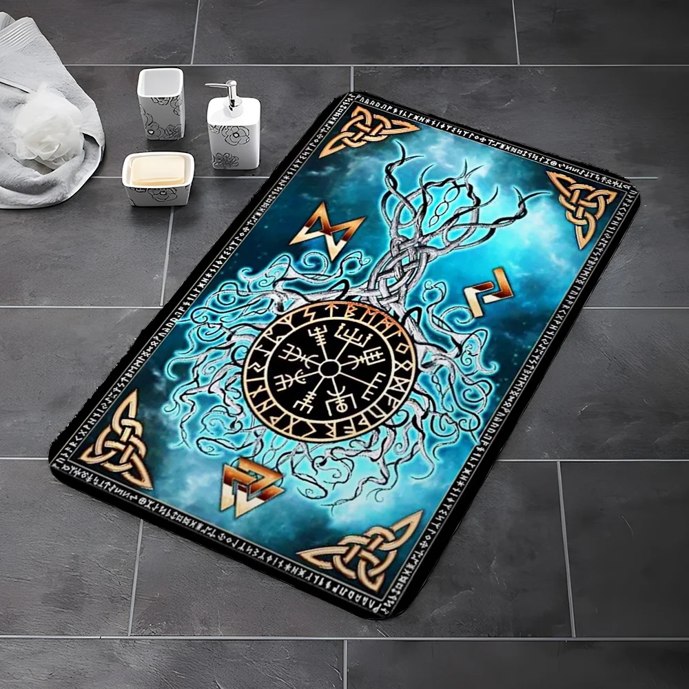 Nordic Vikings Tree of Life Things for the Home Accsessories Hallway Carpet Bedroom Mats Floor Mat Room Decoration Items Custom 2