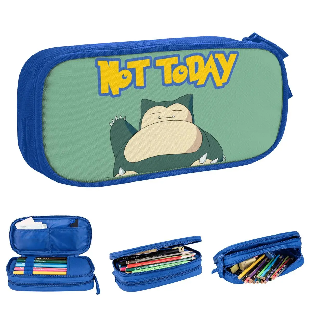Pokemon Snorlax Pencil Case Lovely Pen Bag Girl Boy Large Storage Materiale Scolastico Astuccio Cosmetico