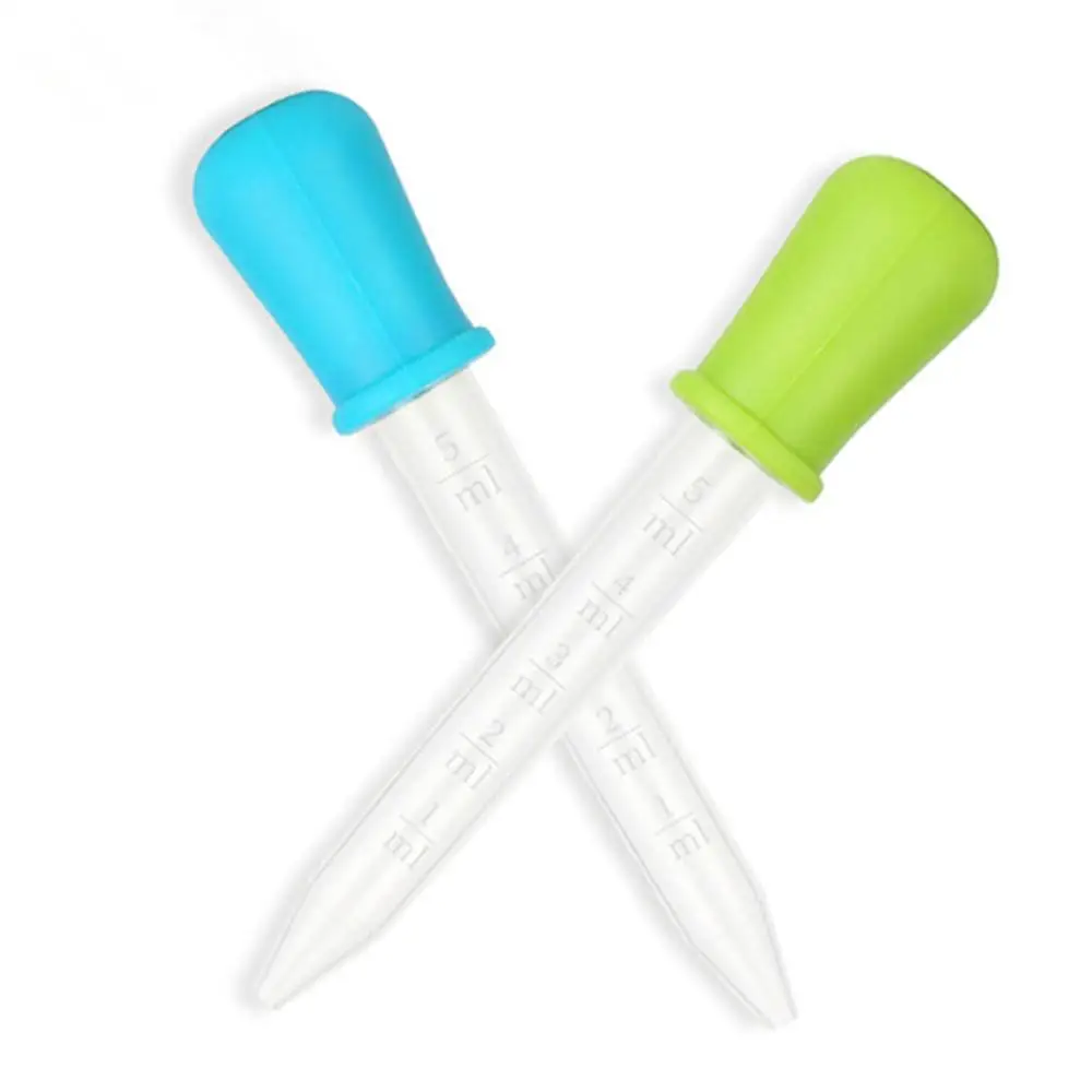 5 Stuks 5Ml Kleine Siliconen Plastic Pipet Druppelaar Voeding Geneeskunde Vloeibare Eye Ear Pipet Druppelaar Lab Experiment Speelgoed Cadeau