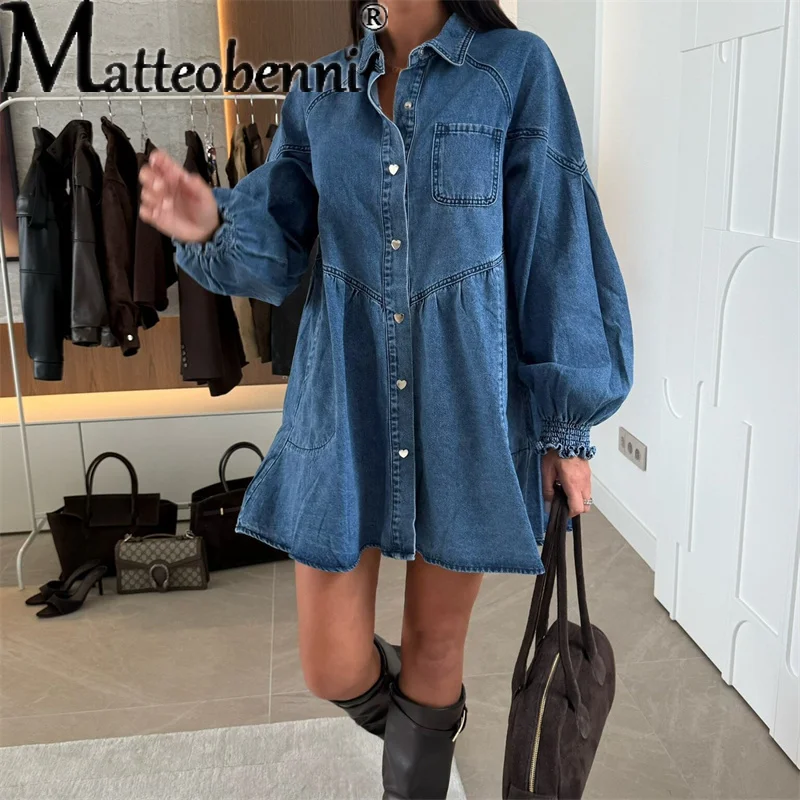 knee length dresses for ladies HT 360 Collective - Blue Denim Outfit