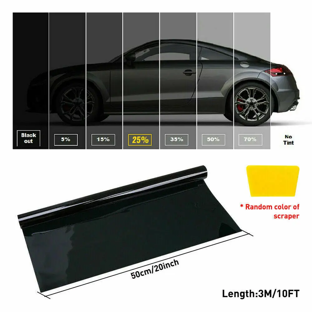 50cm X 3m 1/5/15/25/35 Percent Vlt Heat & Uv Block Professional Window Tint  Film Auto Car Uv Protector Sun Shade Glass Sticker - Window Foils & Solar  Protection - AliExpress