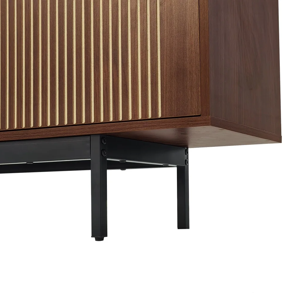 Moderner LED-TV-Schrank mit geschnitzter Textur – Tür aus gehärtetem Glas, Hochglanz-TV-Möbel für Wohnzimmer, Aufbewahrungsschrank – Detail 16