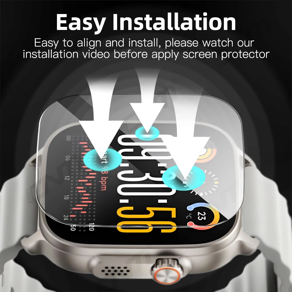 Premium 9H Tempered Glass Screen Protector, Durable HD Anti-Scratch Film for Smartwatch Accessories