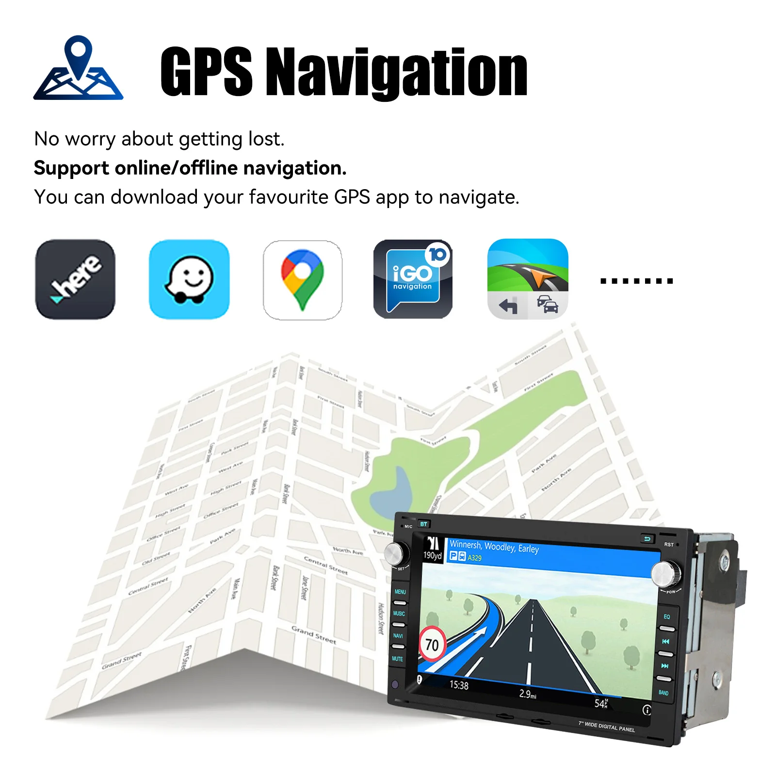 ESSGOO Autoradio Android15 7" 4+64G / 2+64G / 6+128G für VW Polo 9N Golf 4 Passat B5 T5 Wireless CarPlay Android Auto GPS Navigation WiFi FM RDS Mirror Link USB Bluetooth Lenkradsteuerung CANBUS Touchscreen – Detail 24