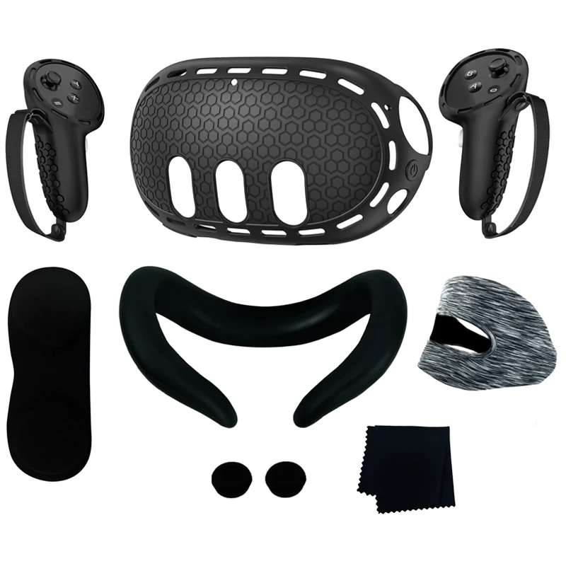 Meta Quest 3 Silicone Protective Cover Set - 7-in-1 VR Accessory Kit with Anti-Leakage Nose Pad and Case Replacement