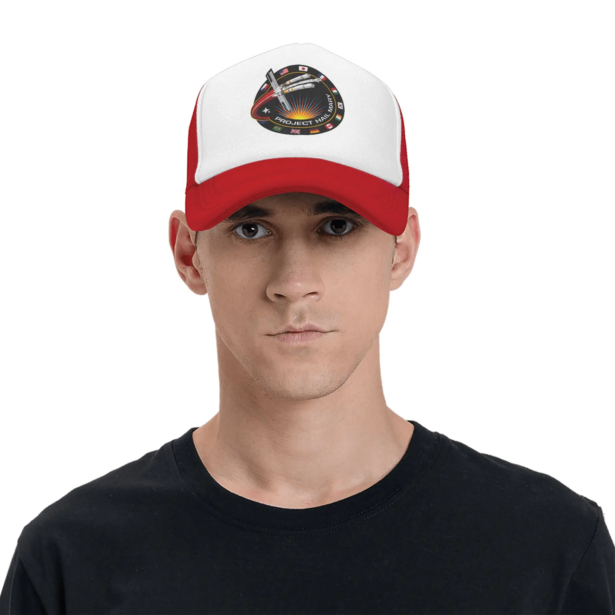 Project Hail Mary Spaceship Mission Badge Mesh-Baseballkappen, modische Trucker-Mütze, verstellbare Snapback-Sonnenkappen, Trucker-Hüte – Detail 7