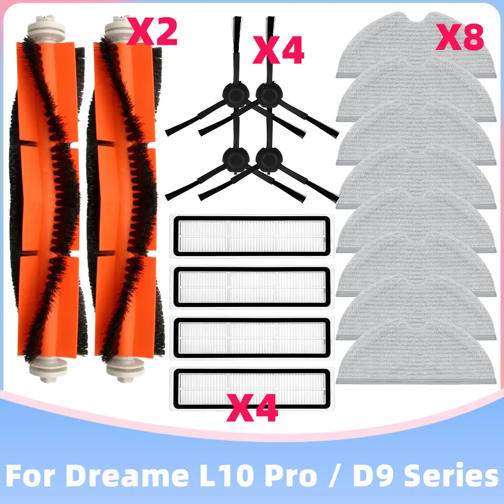 Xiaomi Dreame Bot L10 Pro D9 TROUVER LDS Finder Robot Vacuum Cleaner Parts Main Side Brush Hepa Filter Mop Cloths Replacement