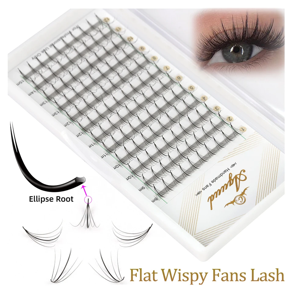 

AGUUD Premade Fans Pointy Base Lashes 5D/7D/9D Spike Hybrid Fan Wispy Lashes Russian Volume Fans Cluster Ellipse Flat Eyelashes