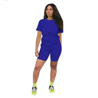 Ensemble de survêtement 2 pièces pour femme, t-shirt et short, tenue décontractée, tenue de jogging de luxe, trempée, document solide, haute qualité, offres spéciales, été 6