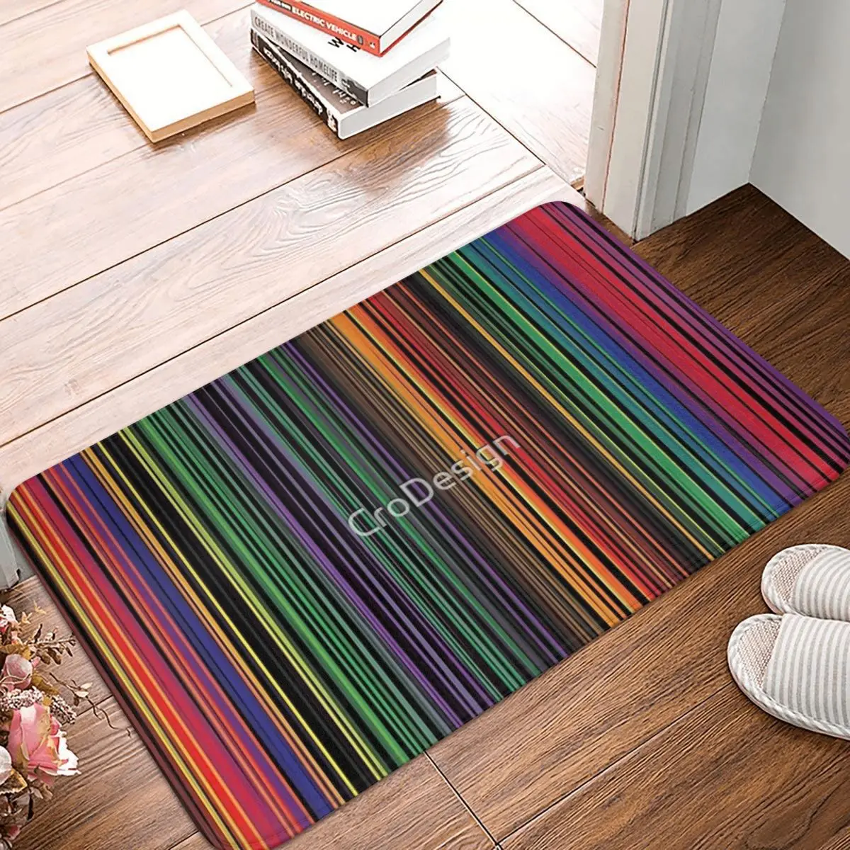 

Colorful Micro Stripe Line 40x60cm Carpet Polyester Floor Mats Mats Personalized Bathroom Everyday