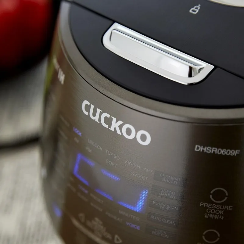 Induction heating pressure rice cooker with non-stick inner pot 21 menus fuzzy logic technology 3voice guides automatic cleaning 6