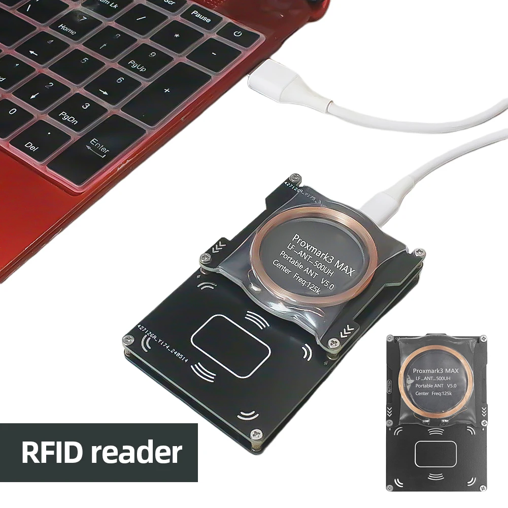 Proxmark3 MAX Set IC ID NFC Tag Decryption Duplicator 13.56Mhz 125Khz Smart Programmer Writer Type-C+Micro NFC Smart Card Writer