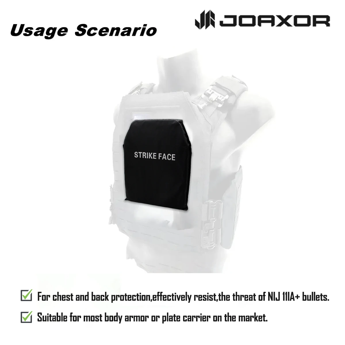 JOAXOR NIJ IIIA 3A Soft Armor Plate Ballistic Vest Bulletproof Backpack Ballistic Board Big Plates 11x14